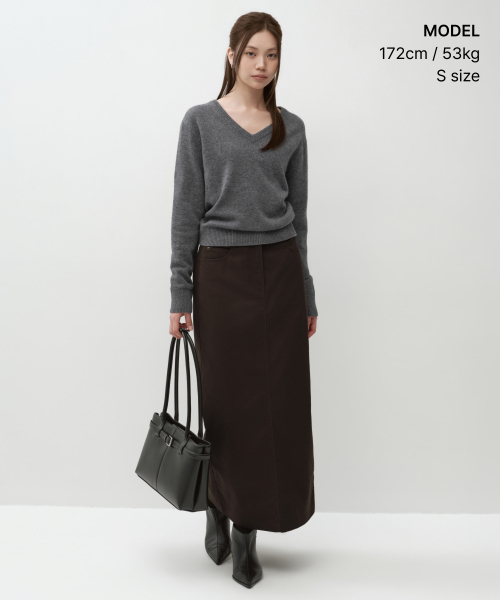 MUSINSA STANDARD WOMAN（ムシンサスタンダードウーマン）の「ウィメンズ CP マキシスカート [ブラウン]（スカート・レディース・その他・SMALL/MEDIUM/LARGE/X-SMALL）」の2枚目の写真