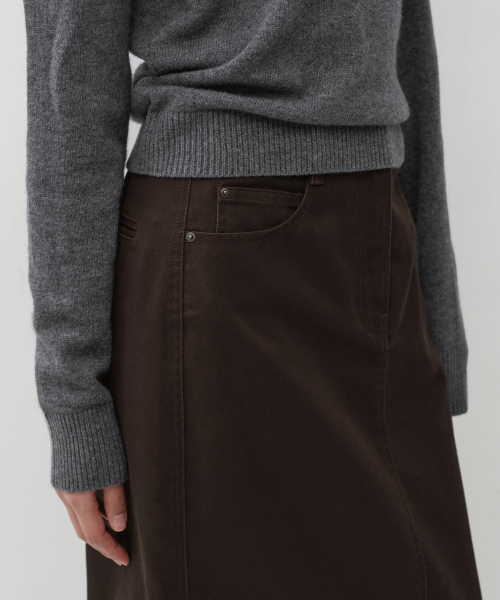 MUSINSA STANDARD WOMAN（ムシンサスタンダードウーマン）の「ウィメンズ CP マキシスカート [ブラウン]（スカート・レディース・その他・SMALL/MEDIUM/LARGE/X-SMALL）」の4枚目の写真