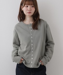 OMNES（オムネス）の「裏毛スウェット パールドットカーディガン（カーディガン/ボレロ）」