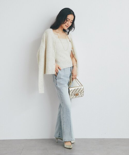 La boutique BonBon(ラブティックボンボン)の「【9/27(日)0:00~ZOZO先行販売】スパンコールモヘヤビスチェ(ニット/セーター・レディース・グレー/ピンク/オフホワイト・FREE)」の11枚目の写真