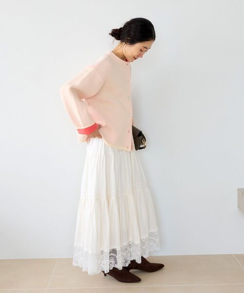 le.coeur blanc（ルクールブラン）の「【万能羽織】ダブルフェイスバイカラーショートカーディガン（カーディガン/ボレロ・レディース・チャコールグレー/アイボリー/グレイッシュベージュ・38）」の22枚目の写真
