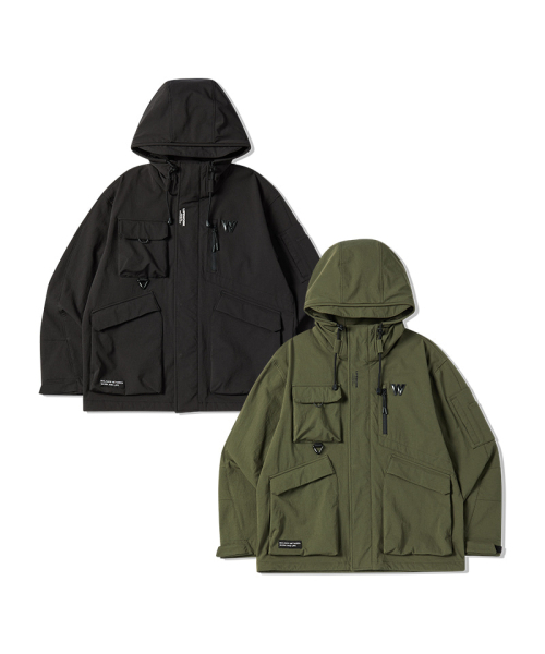 LIFE WORK（ライフワーク）の「Wロゴマルチポケットフードジャケット（その他アウター・メンズ・ブラック/カーキ・M/L）」の3枚目の写真