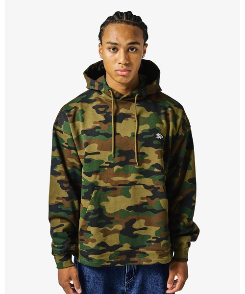KEBOZ(ケボズ)の「EFG WAPPEN DRAWSTRING SWEAT HOODIE(パーカー・メンズ・アッシュグレー/ネイビー/ブラック/ライトインディゴブルー/カモフラージュ/オレンジ・XL/L/M/S)」の1枚目の写真