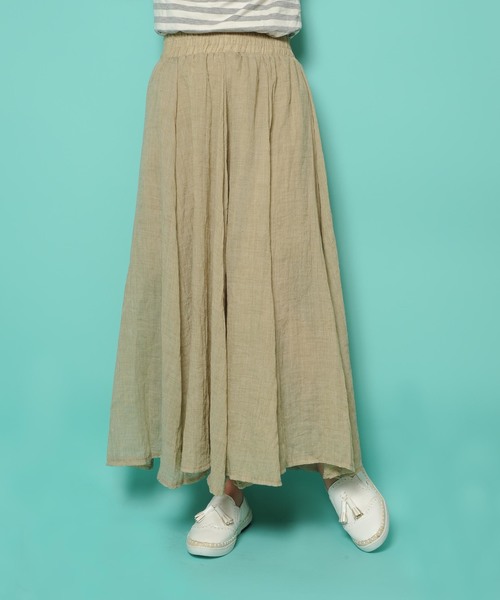 PLAIN CLOTHING（プレーンクロージング）の「シフォンロングスカート　【PLAIN CLOTHING】（スカート・レディース・ホワイト/ピンク/ブラック/カーキ/ベージュ/ネイビー・FREE）」の3枚目の写真