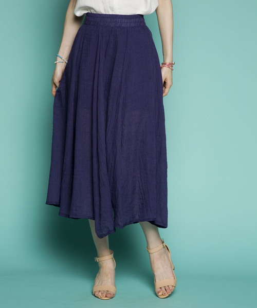 PLAIN CLOTHING（プレーンクロージング）の「シフォンロングスカート　【PLAIN CLOTHING】（スカート・レディース・ホワイト/ピンク/ブラック/カーキ/ベージュ/ネイビー・FREE）」の5枚目の写真