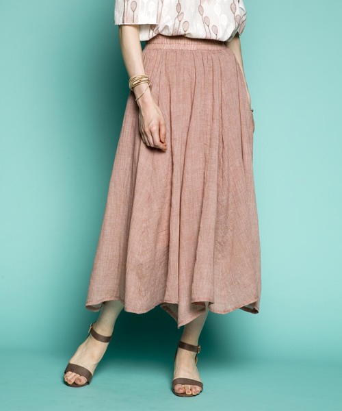 PLAIN CLOTHING（プレーンクロージング）の「シフォンロングスカート　【PLAIN CLOTHING】（スカート・レディース・ホワイト/ピンク/ブラック/カーキ/ベージュ/ネイビー・FREE）」の6枚目の写真