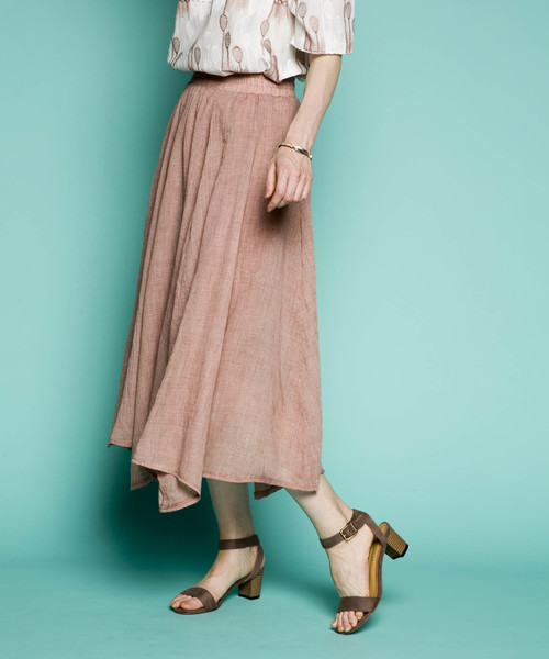 PLAIN CLOTHING（プレーンクロージング）の「シフォンロングスカート　【PLAIN CLOTHING】（スカート・レディース・ホワイト/ピンク/ブラック/カーキ/ベージュ/ネイビー・FREE）」の16枚目の写真