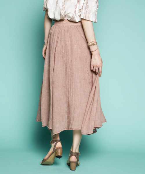 PLAIN CLOTHING（プレーンクロージング）の「シフォンロングスカート　【PLAIN CLOTHING】（スカート・レディース・ホワイト/ピンク/ブラック/カーキ/ベージュ/ネイビー・FREE）」の17枚目の写真