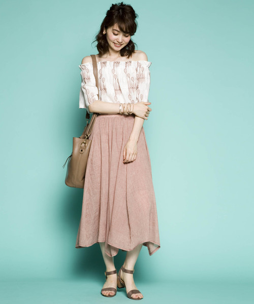 PLAIN CLOTHING（プレーンクロージング）の「シフォンロングスカート　【PLAIN CLOTHING】（スカート・レディース・ホワイト/ピンク/ブラック/カーキ/ベージュ/ネイビー・FREE）」の11枚目の写真