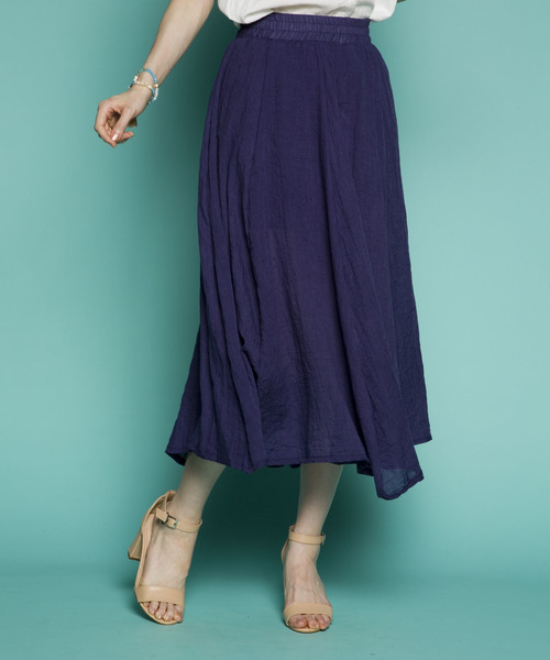 PLAIN CLOTHING（プレーンクロージング）の「シフォンロングスカート　【PLAIN CLOTHING】（スカート・レディース・ホワイト/ピンク/ブラック/カーキ/ベージュ/ネイビー・FREE）」の9枚目の写真