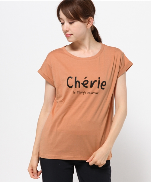 NATURAL BEAUTY BASIC（ナチュラルビューティーベーシック）の「かすれロゴ×ラインストーンＴシャツ（Tシャツ/カットソー・レディース・ブラック/ホワイト系その他/ベージュ系その他・MEDIUM）」の9枚目の写真