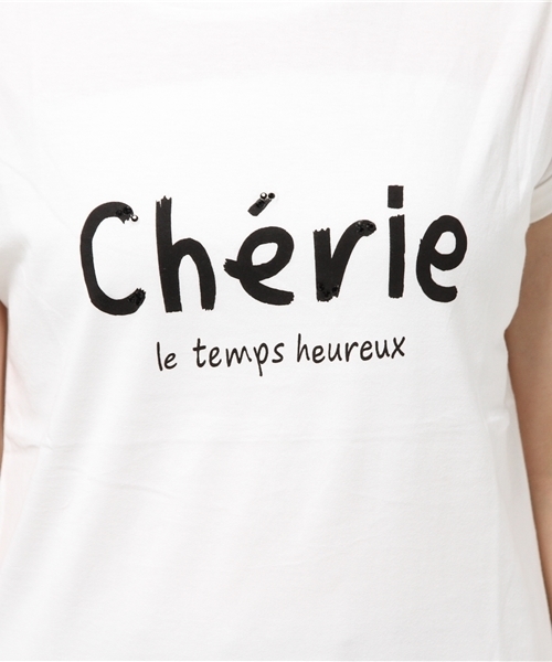 NATURAL BEAUTY BASIC（ナチュラルビューティーベーシック）の「かすれロゴ×ラインストーンＴシャツ（Tシャツ/カットソー・レディース・ブラック/ホワイト系その他/ベージュ系その他・MEDIUM）」の13枚目の写真