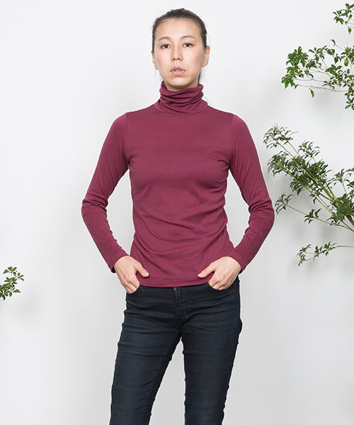 bodco（ボッコ）の「【bodco】ボッコ/ タートルネック【レディース】（Tシャツ/カットソー・レディース・ピンク/ダークグリーン/グレー/ネイビー/その他/レッド系その他・MEDIUM/SMALL）」の6枚目の写真