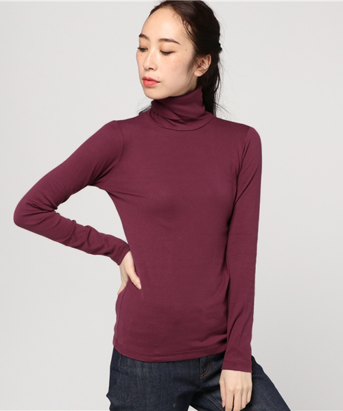 bodco（ボッコ）の「【bodco】ボッコ/ タートルネック【レディース】（Tシャツ/カットソー・レディース・ピンク/ダークグリーン/グレー/ネイビー/その他/レッド系その他・MEDIUM/SMALL）」の5枚目の写真