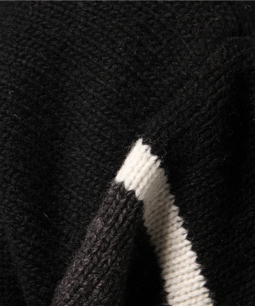 AMERICAN RAG CIE（アメリカンラグシー）の「ウール ナイロン 80'S ストライプニット（ニット/セーター・メンズ・ネイビー/ブラック×グレー・1/2）」の8枚目の写真