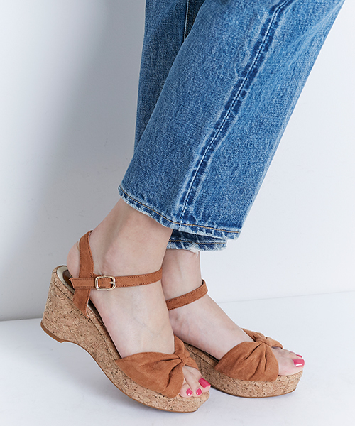 ORiental TRaffic（オリエンタルトラフィック）の「春夏新作★コルクヒールサンダル★7207（サンダル・レディース・ブラック/キャメル/ネイビー/レッド・S/M/L/LL）」の3枚目の写真