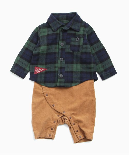 BREEZE(ブリーズ)の「男の子シャツ重ね着風カバーオール(ロンパース・キッズ・グリーン/イエロー・70/80)」の9枚目の写真