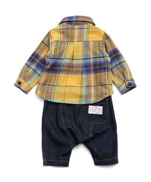 BREEZE(ブリーズ)の「男の子シャツ重ね着風カバーオール(ロンパース・キッズ・グリーン/イエロー・70/80)」の6枚目の写真