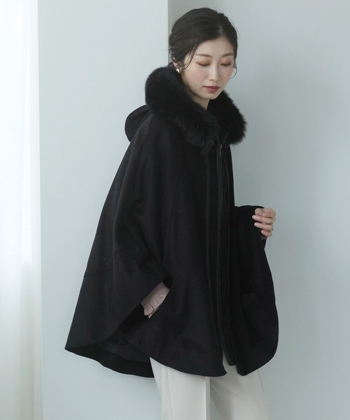 アニュアンスポンチョケープ anuans ウールポンチョコート アニュアンスポンチョケープ ア