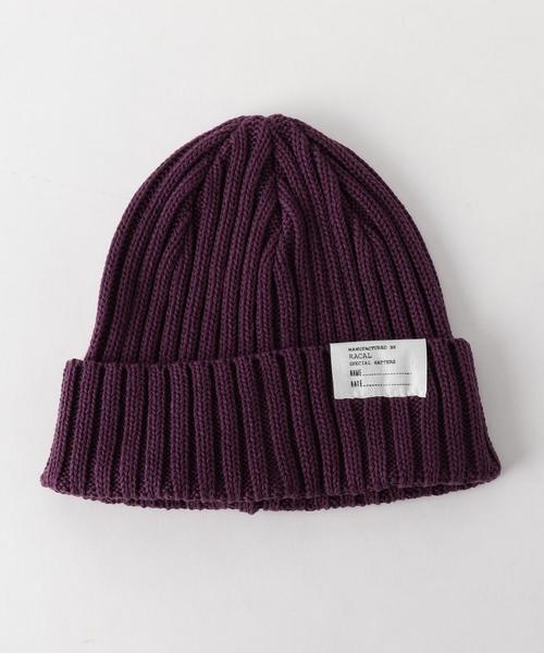 RACAL（ラカル）の「＜Racal＞ STANDARD KNIT CAP/キャップ о（ニットキャップ/ビーニー・メンズ・ブラック/ライトグレー/ライム/ネイビー/パープル・FREE）」の5枚目の写真