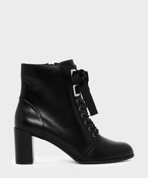 リボンボウブロックヒールブーツ / RIBBON BOW BLOCK HEEL BOOTS
