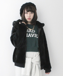 WEGO/フェイクファーフードブルゾン