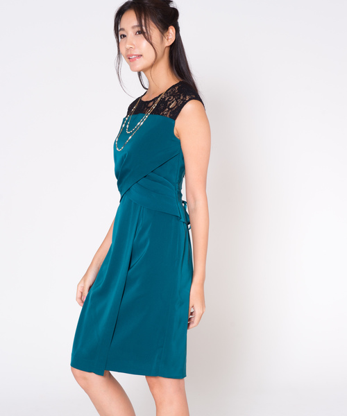 Ann Ashlee（アンアシュリー）の「Ann Ashlee / セットアップ風ワンピース　パーティードレス（ドレス・レディース・ネイビー/ボルドー/カーキ・M）」の16枚目の写真