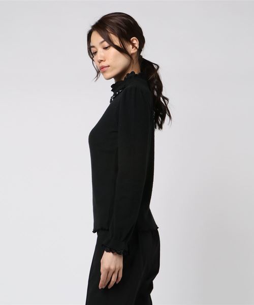 axes femme（アクシーズファム）の「フリルカットプルオーバー（Tシャツ/カットソー・レディース・ピンク/キナリ/ブラック/サックスブルー・MEDIUM）」の8枚目の写真