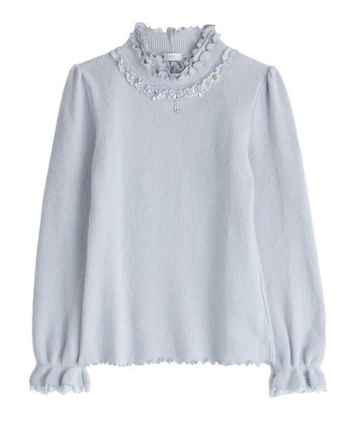 axes femme（アクシーズファム）の「フリルカットプルオーバー（Tシャツ/カットソー・レディース・ピンク/キナリ/ブラック/サックスブルー・MEDIUM）」の3枚目の写真