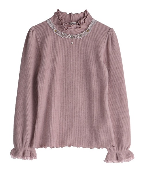 axes femme（アクシーズファム）の「フリルカットプルオーバー（Tシャツ/カットソー・レディース・ピンク/キナリ/ブラック/サックスブルー・MEDIUM）」の4枚目の写真