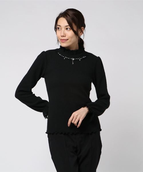 axes femme（アクシーズファム）の「フリルカットプルオーバー（Tシャツ/カットソー・レディース・ピンク/キナリ/ブラック/サックスブルー・MEDIUM）」の5枚目の写真