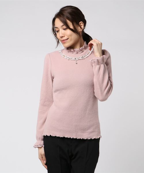 axes femme（アクシーズファム）の「フリルカットプルオーバー（Tシャツ/カットソー・レディース・ピンク/キナリ/ブラック/サックスブルー・MEDIUM）」の6枚目の写真
