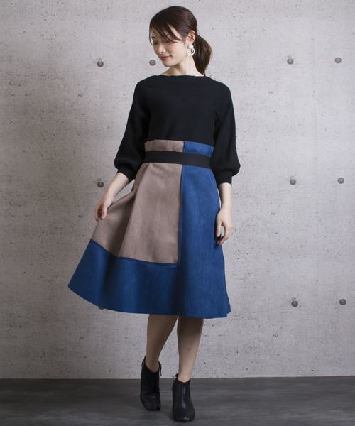 LUGG NAGG(ラグナグ)の「【Jewelobe/ ジュエローブ】 カラーブロッキングスカート(スカート・レディース・レッド/グリーン/ブルー/ブラウン・FREE)」の10枚目の写真