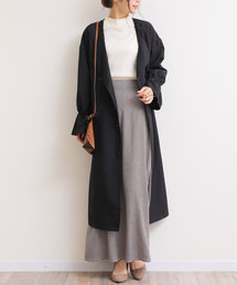 andme | ロング丈薄手ノーカラートレンチコート(トレンチコート)