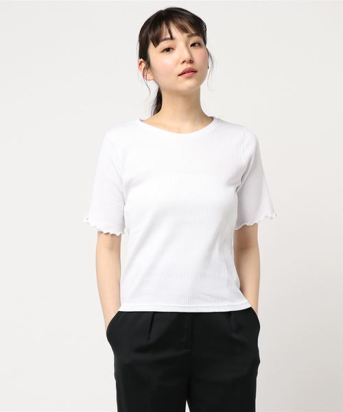 LOWRYS FARM(ローリーズファーム)の「リブタイトSS 832998(Tシャツ/カットソー・レディース・オフホワイト/ブラック/ベージュ/レッド・MEDIUM/LARGE)」の15枚目の写真