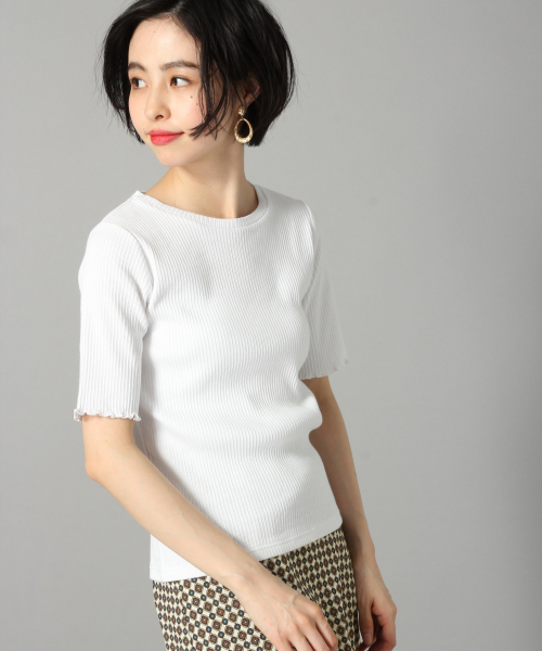 LOWRYS FARM(ローリーズファーム)の「リブタイトSS 832998(Tシャツ/カットソー・レディース・オフホワイト/ブラック/ベージュ/レッド・MEDIUM/LARGE)」の19枚目の写真