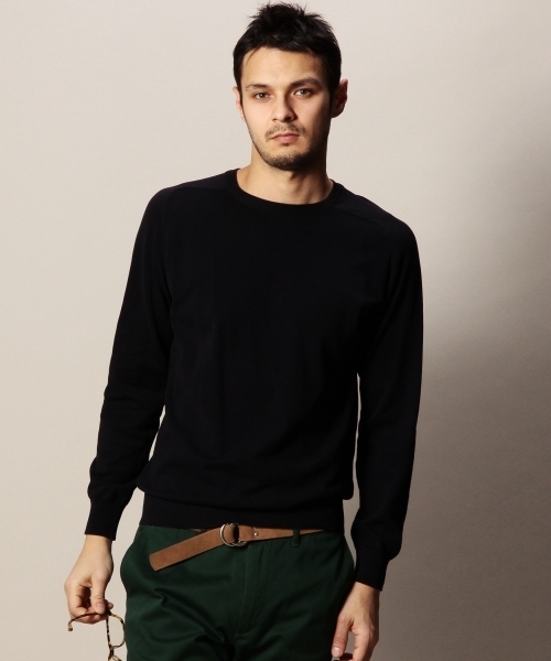 BEAUTY&YOUTH UNITED ARROWS（ビューティーアンドユースユナイテッドアローズ）の「BY フル ファッション 18ゲージ クルーネック ニット（bg4）◆（ニット/セーター・メンズ・ホワイト/ネイビー/ダークグリーン/グレー/シャーベット・MEDIUM/SMALL/LARGE/X-LARGE）」の4枚目の写真