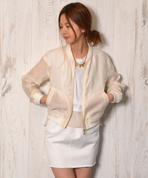AMERICAN RAG CIE | Te/Pﾛｰﾝ9分袖ZIP BL/213-AJI-L141-BL144(ブルゾン)