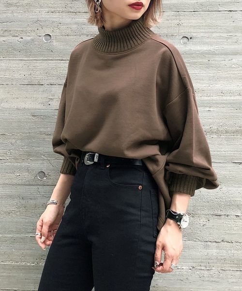 PAGEBOY（ページボーイ）の「2WAYハイネックウラケプルオーバー（スウェット・レディース・パープル/オフホワイト/ブラック/モカ/ピンク系その他・FREE）」の8枚目の写真