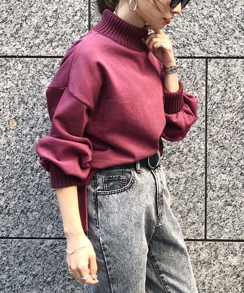 PAGEBOY（ページボーイ）の「2WAYハイネックウラケプルオーバー（スウェット・レディース・パープル/オフホワイト/ブラック/モカ/ピンク系その他・FREE）」の20枚目の写真