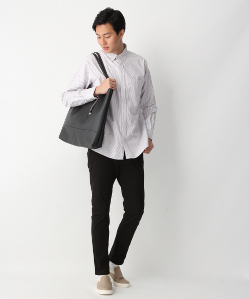 GLOBAL WORK（グローバルワーク）の「オックスフォードストライプシャツ/837129（シャツ/ブラウス・メンズ・ホワイト/パープル/ブルー・SMALL/MEDIUM/LARGE）」の9枚目の写真