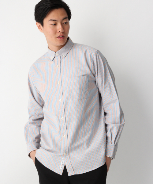 GLOBAL WORK（グローバルワーク）の「オックスフォードストライプシャツ/837129（シャツ/ブラウス・メンズ・ホワイト/パープル/ブルー・SMALL/MEDIUM/LARGE）」の22枚目の写真