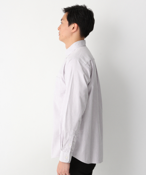 GLOBAL WORK（グローバルワーク）の「オックスフォードストライプシャツ/837129（シャツ/ブラウス・メンズ・ホワイト/パープル/ブルー・SMALL/MEDIUM/LARGE）」の20枚目の写真