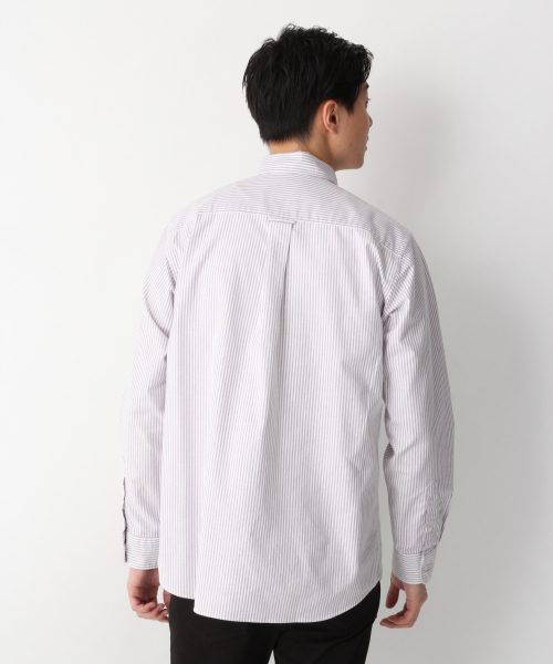 GLOBAL WORK（グローバルワーク）の「オックスフォードストライプシャツ/837129（シャツ/ブラウス・メンズ・ホワイト/パープル/ブルー・SMALL/MEDIUM/LARGE）」の12枚目の写真
