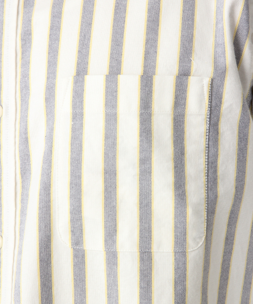 GLOBAL WORK（グローバルワーク）の「オックスフォードストライプシャツ/837129（シャツ/ブラウス・メンズ・ホワイト/パープル/ブルー・SMALL/MEDIUM/LARGE）」の8枚目の写真