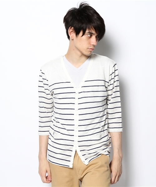 WEGO（ウィゴー）の「WEGO/リネンカーディガン（カーディガン/ボレロ・メンズ・ホワイト/ブルー/ネイビー・LARGE/MEDIUM）」の15枚目の写真