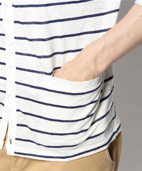 WEGO（ウィゴー）の「WEGO/リネンカーディガン（カーディガン/ボレロ・メンズ・ホワイト/ブルー/ネイビー・LARGE/MEDIUM）」の8枚目の写真