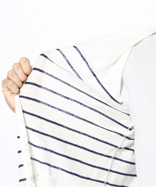 WEGO（ウィゴー）の「WEGO/リネンカーディガン（カーディガン/ボレロ・メンズ・ホワイト/ブルー/ネイビー・LARGE/MEDIUM）」の10枚目の写真