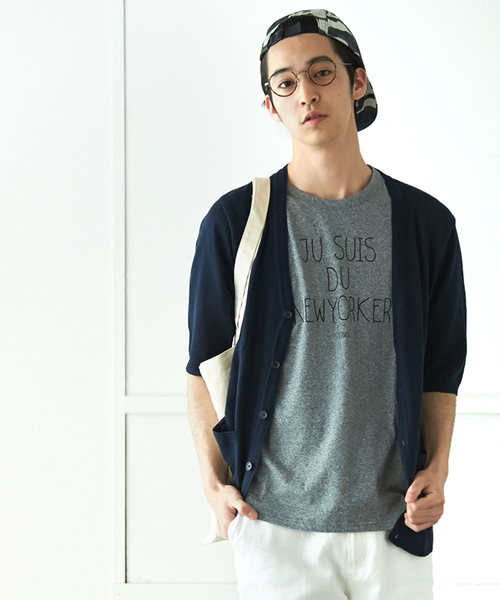 WEGO（ウィゴー）の「WEGO/リネンカーディガン（カーディガン/ボレロ・メンズ・ホワイト/ブルー/ネイビー・LARGE/MEDIUM）」の4枚目の写真