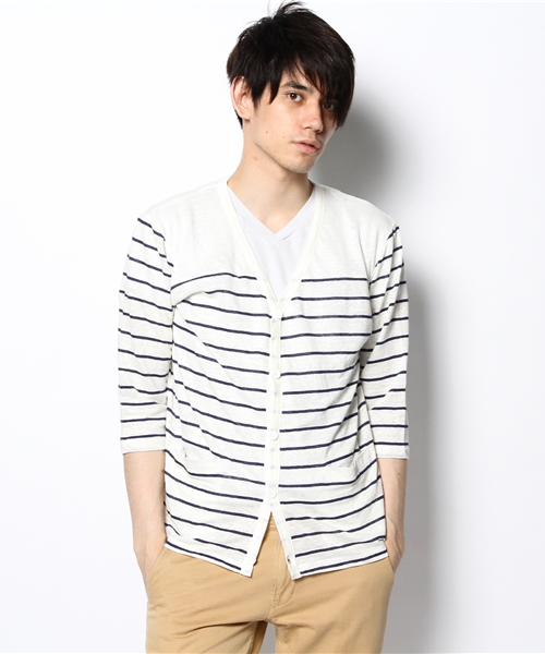 WEGO（ウィゴー）の「WEGO/リネンカーディガン（カーディガン/ボレロ・メンズ・ホワイト/ブルー/ネイビー・LARGE/MEDIUM）」の19枚目の写真